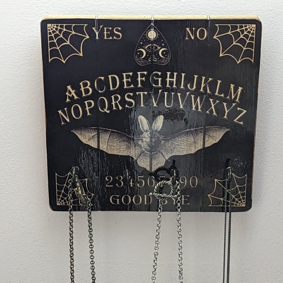 Bat Ouija Printed Wooden Jewelry /Key Holder Gothic Wall Decor - Picture 6 of 8